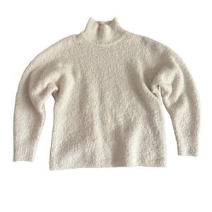 MAGASCHONI Small Cream Textured Mock Neck Women's Sweater